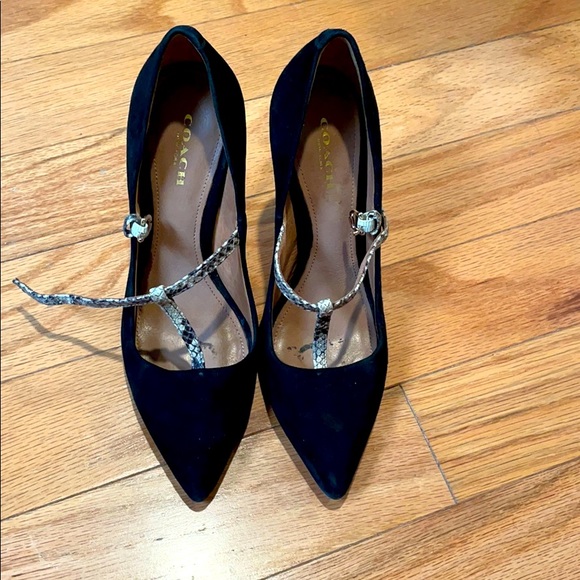 Coach Shoes - Black suede heels